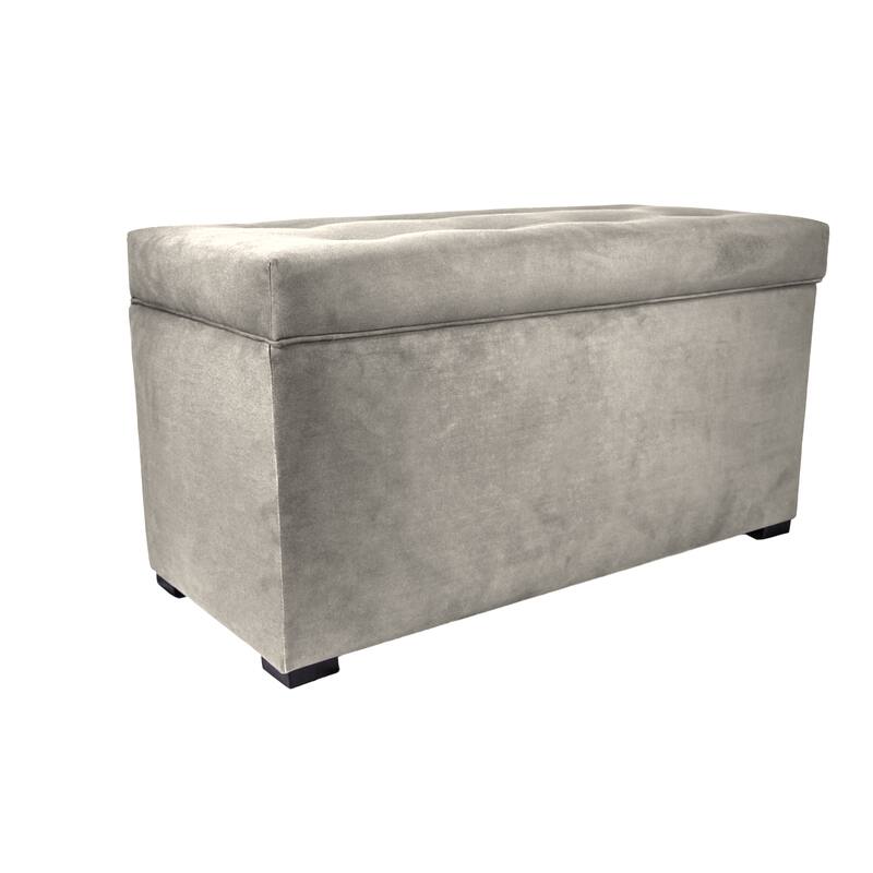 MJL Furniture Angela 8-button Tufted Obsession Storage Trunk Bench - Platinum