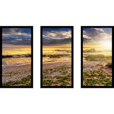 "Storm in Evening Light" Framed Plexiglass Wall Art Set of 3