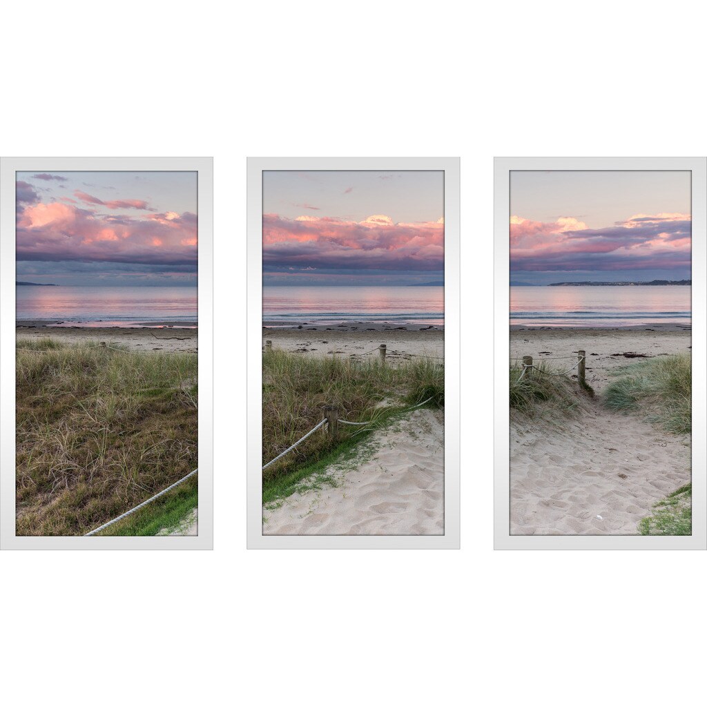 "California Dreaming 1" Framed Plexiglass Wall Art Set of 3 Bed Bath & Beyond 12923304