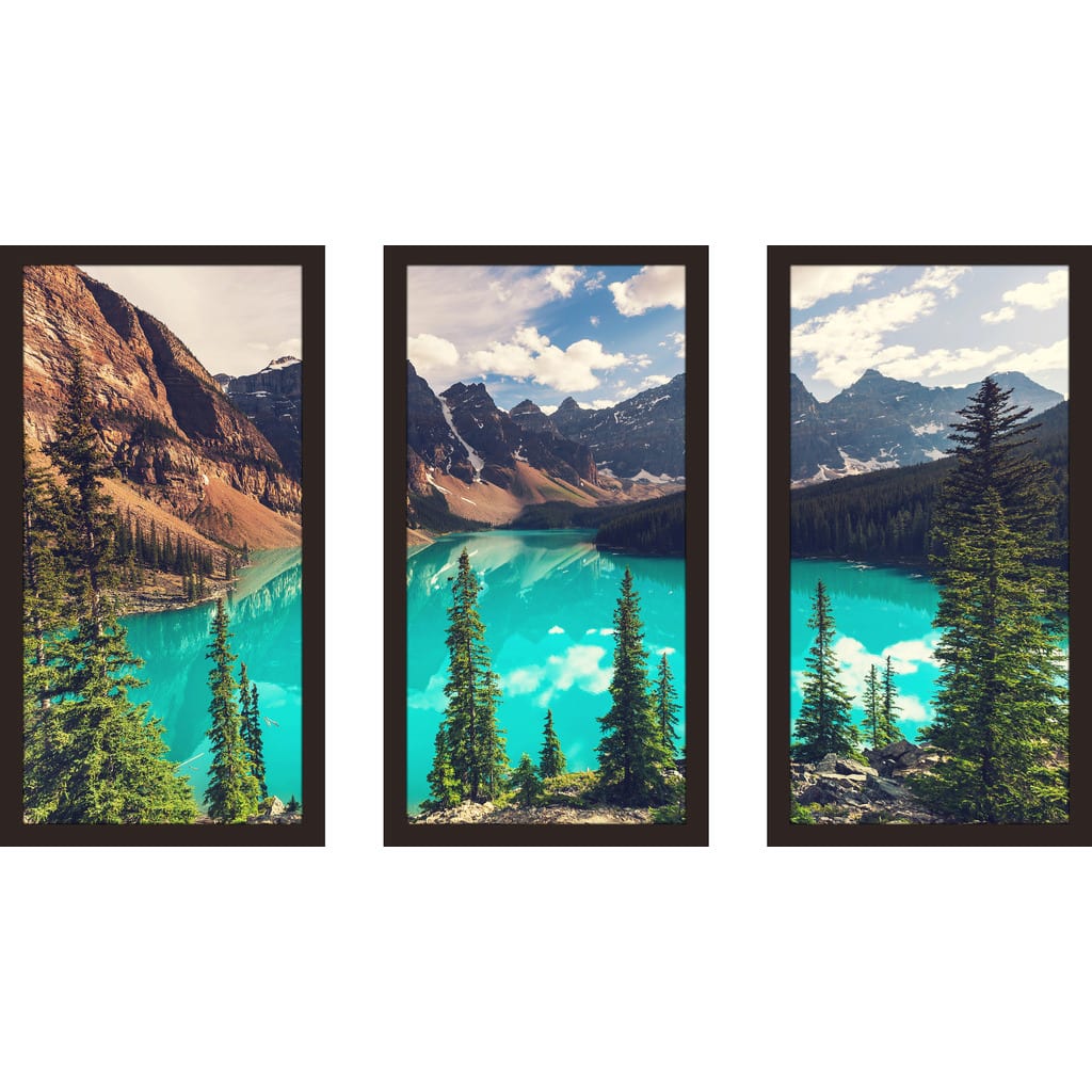 "Banff" Framed Plexiglass Wall Art Set of 3