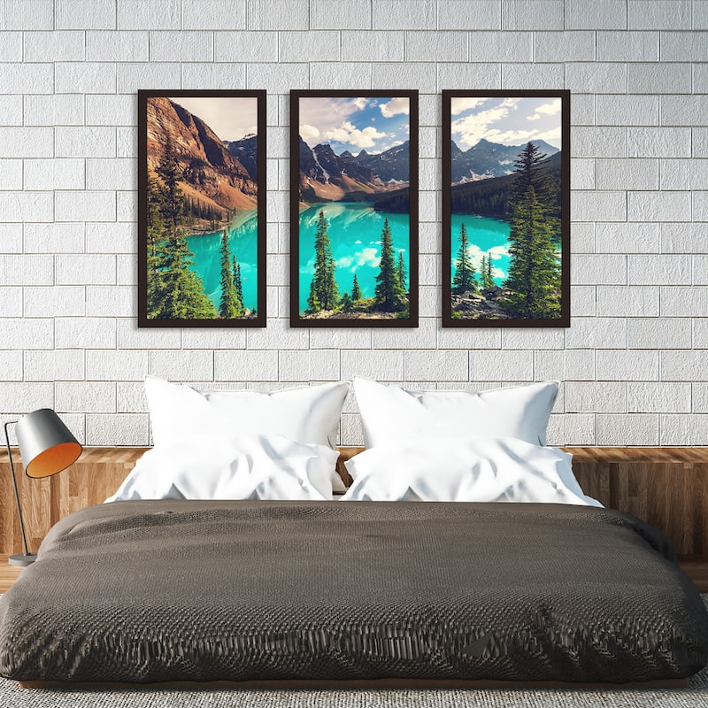 "Banff" Framed Plexiglass Wall Art Set of 3