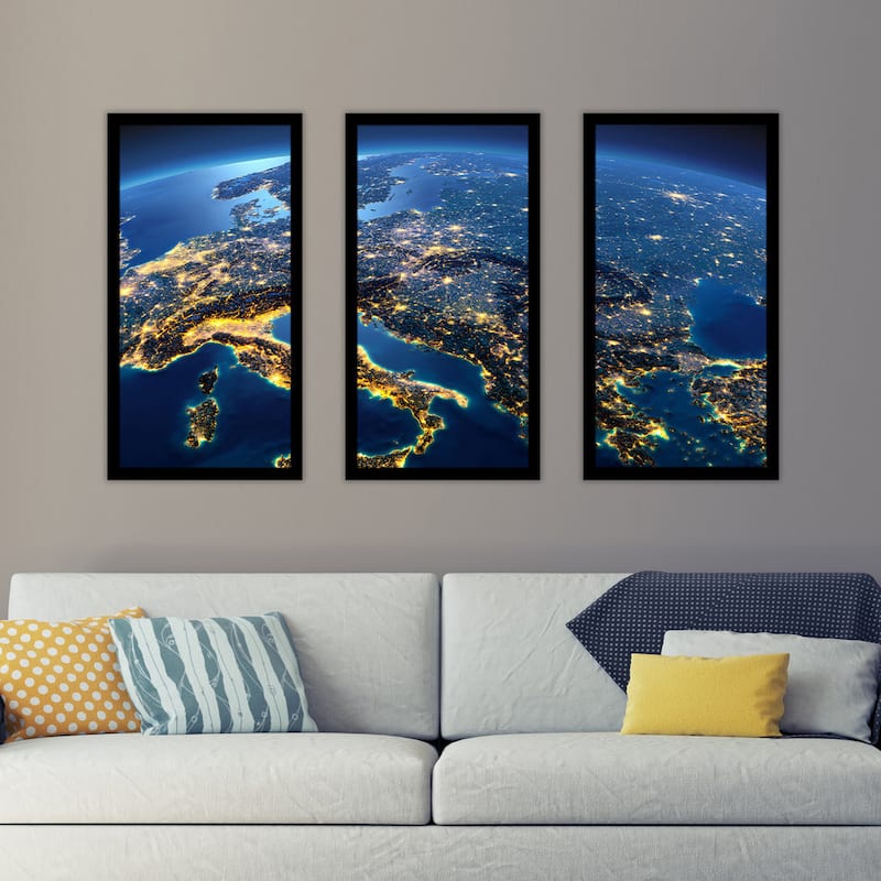 "Italy" Framed Plexiglass Wall Art Set of 3