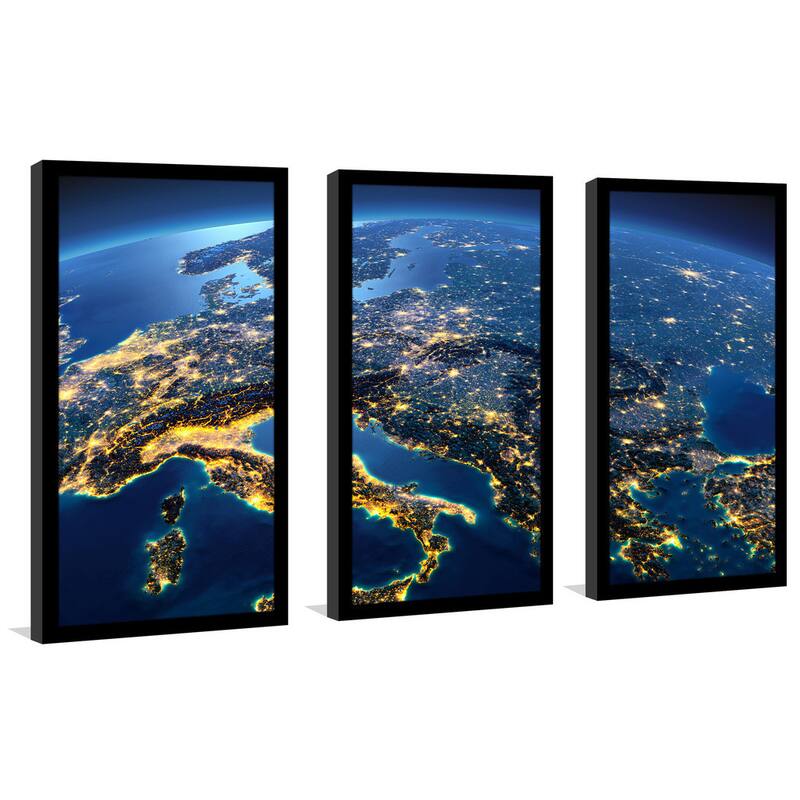 "Italy" Framed Plexiglass Wall Art Set of 3