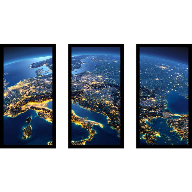 "Italy" Framed Plexiglass Wall Art Set of 3