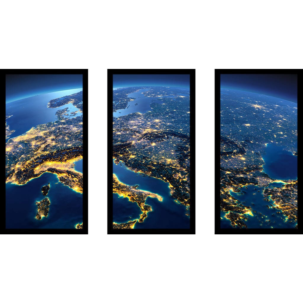 "Italy" Framed Plexiglass Wall Art Set of 3