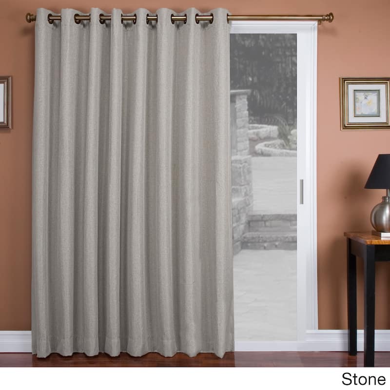 Tacoma Double-Blackout Grommet Patio Curtain Panel - 106"w x 84"l - 106"w x 84"l - Stone