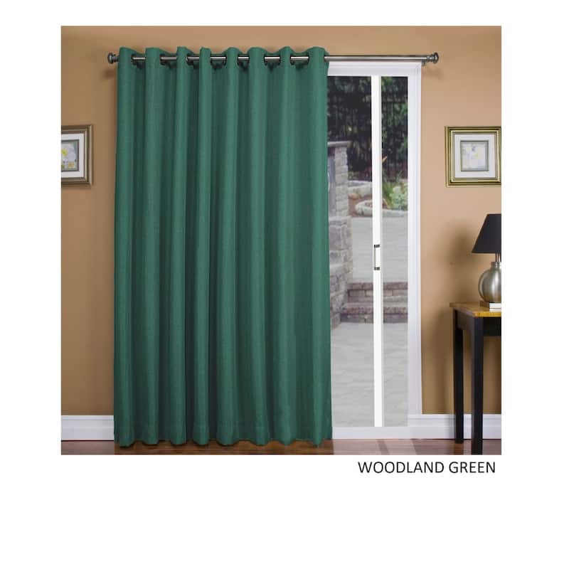 Tacoma Double-Blackout Grommet Patio Curtain Panel - 106"w x 84"l - 106"w x 84"l - Woodland Green