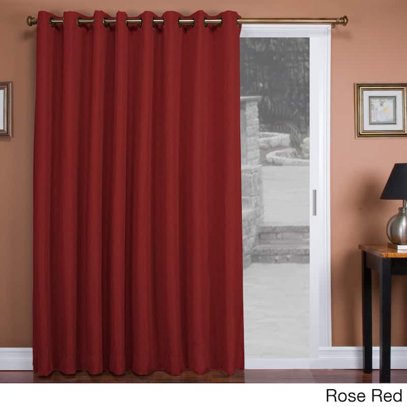 Tacoma Double-Blackout Grommet Patio Curtain Panel - 106"w x 84"l - 106"w x 84"l - floral rose