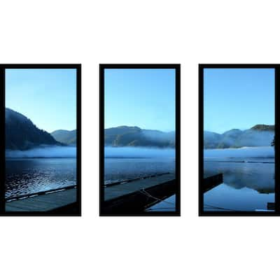 "Blue" Framed Plexiglass Wall Art Set of 3