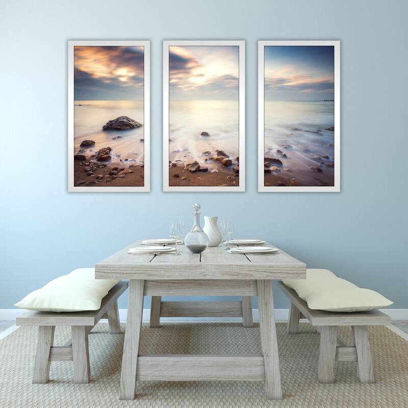 "Beautiful cloudscape over the sea 2" Framed Plexiglass Wall Art Set of ...