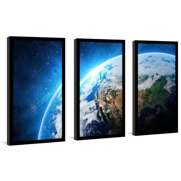 Shop Earth In Space Framed Plexiglass Wall Art Set Of 3 On Sale Overstock 12923638