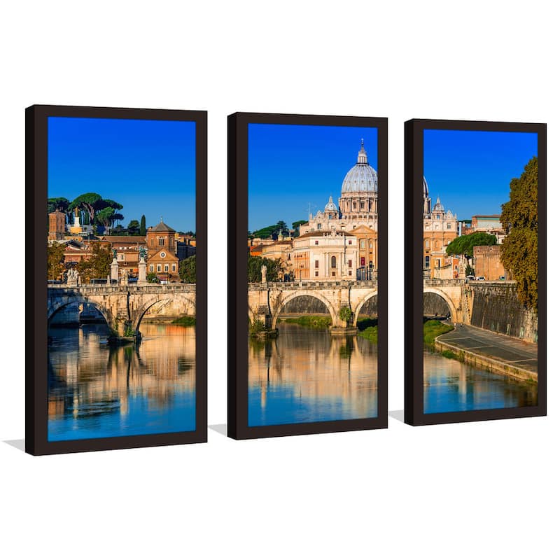 "Rome, Italy" Framed Plexiglass Wall Art Set of 3