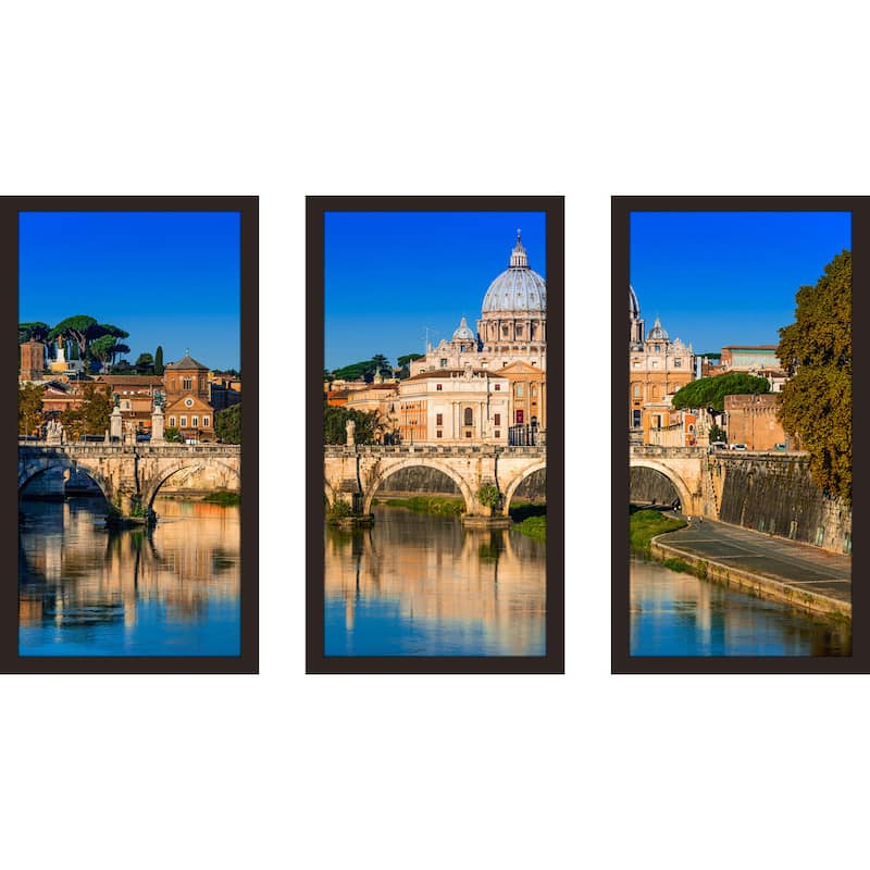 "Rome, Italy" Framed Plexiglass Wall Art Set of 3