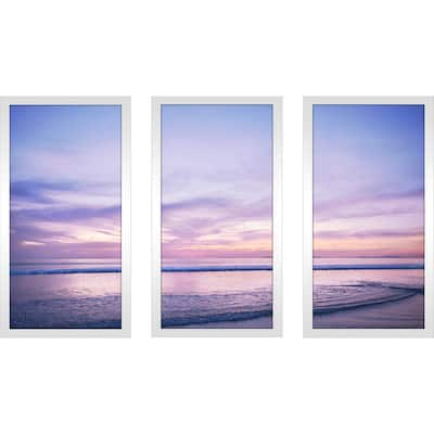 "Purple Waters" Framed Plexiglass Wall Art Set of 3