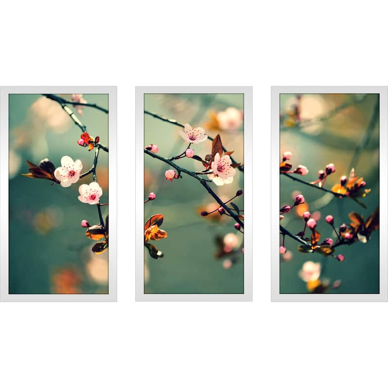 "Floral Photography" Framed Plexiglass Wall Art Set of 3