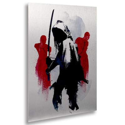 Robert Farkas 'Michonne' Floating Brushed Aluminum Art