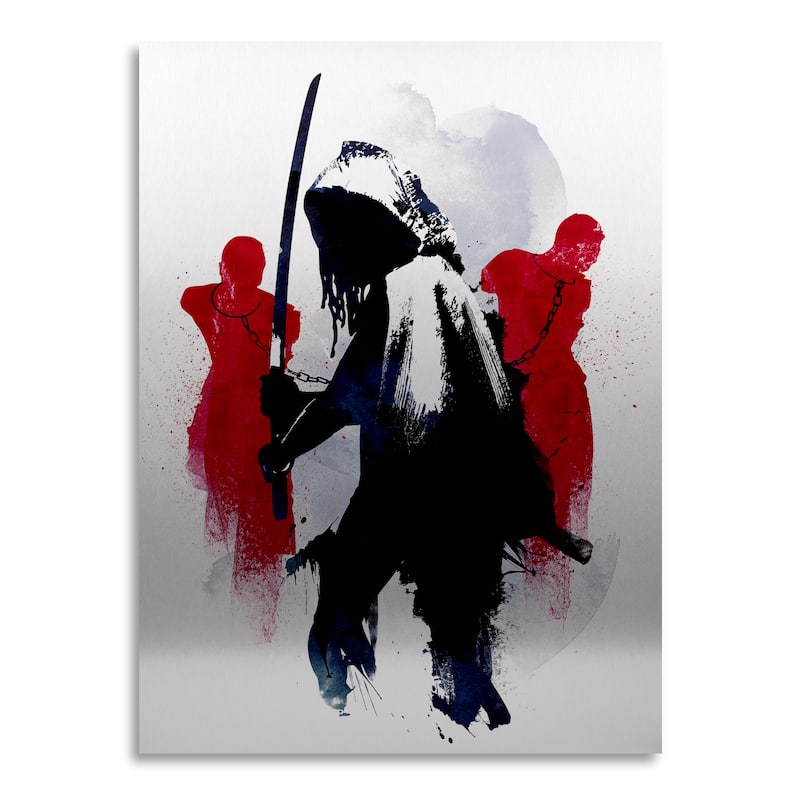 Robert Farkas 'michonne' Floating Brushed Aluminum Art - Bed Bath 