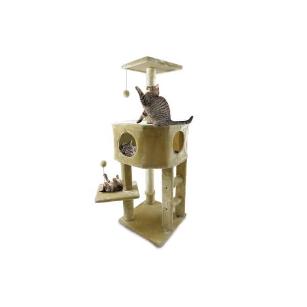 FurHaven Tiger Tough Treehouse Cat Tree Playground Bed Bath
