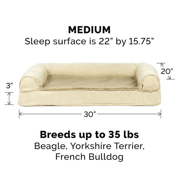 Shop Furhaven Pet Bed Plush Suede Orthopedic Sofa Dog Bed