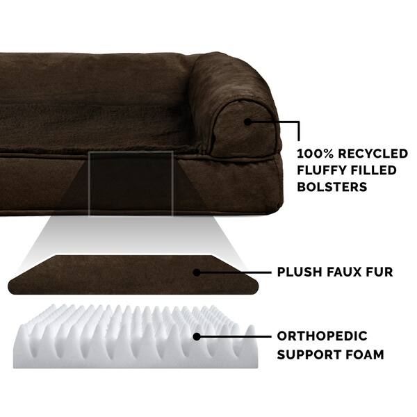 Shop Furhaven Pet Bed Plush Suede Orthopedic Sofa Dog Bed
