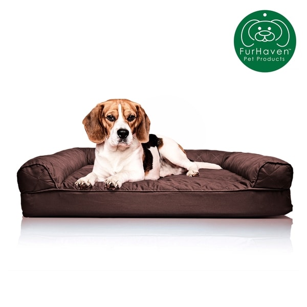 Furhaven Pet Dog Bed Available in Multiple Colors /& Styles Orthopedic Sofa-Style Traditional Living Room Couch Pet Bed w// Removable Cover for Dogs /& Cats
