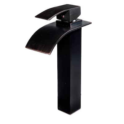 Novatto Eclipse Oil-rubbed Bronze Brass Waterfall Vessel Faucet