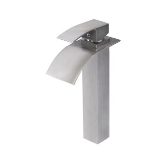 Novatto Eclipse Brushed-nickel Brass Waterfall Vessel Faucet