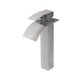 preview thumbnail 1 of 3, Novatto Eclipse Brushed-nickel Brass Waterfall Vessel Faucet