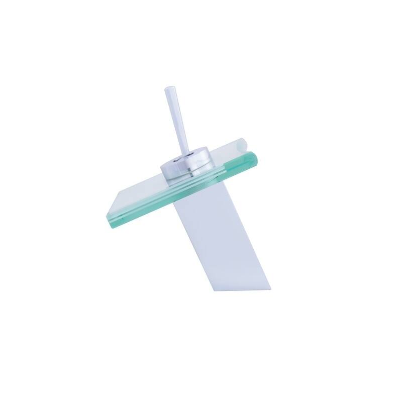 Novatto Monroe Chrome-finished Brass/Glass Single-lever Deck Mount Waterfall Vessel Faucet