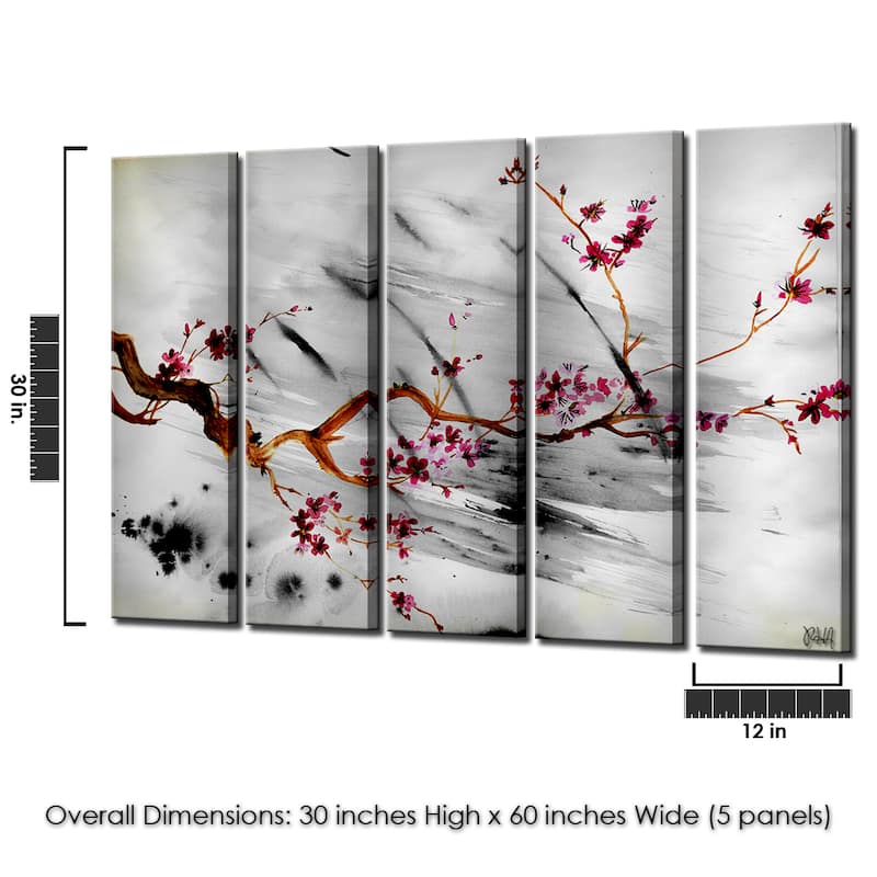 Ready2HangArt 'Painted Petals XII' 5-PC Canvas Wall Art Set