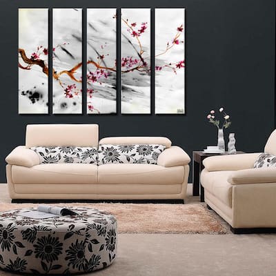 Ready2HangArt 'Painted Petals XII' 5-PC Canvas Wall Art Set