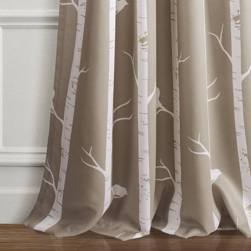 Lush Decor Bird on the Tree Room Darkening Window Curtain Panel Pair