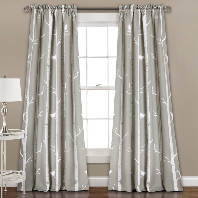 Lush Decor Bird on the Tree Room Darkening Window Curtain Panel Pair