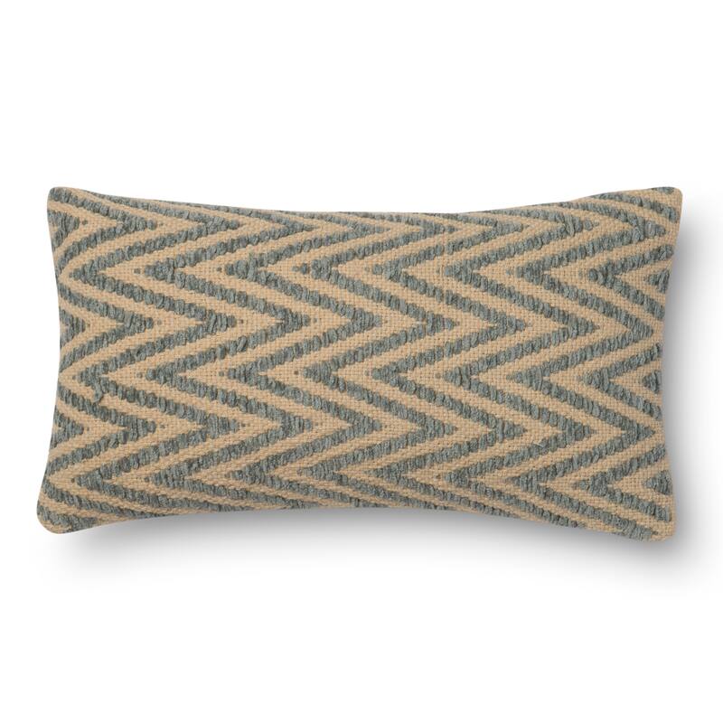 Woven Chevron Feather and Down Filled or Polyester Filled 12 x 22 Throw Pillow or Pillow Cover - N/A - Grey