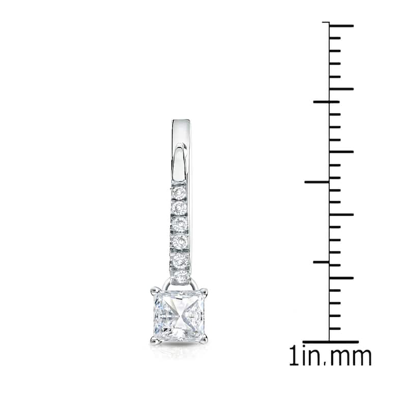 14k Gold 3/4ct TDW Princess Cut Diamond Dangle Earrings by Auriya (H-I, SI1-SI2)