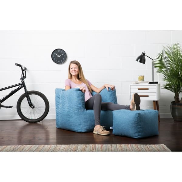 Big Joe Lux Cube Ottoman Bean Bag Chair Multiple Colors Overstock 12927627