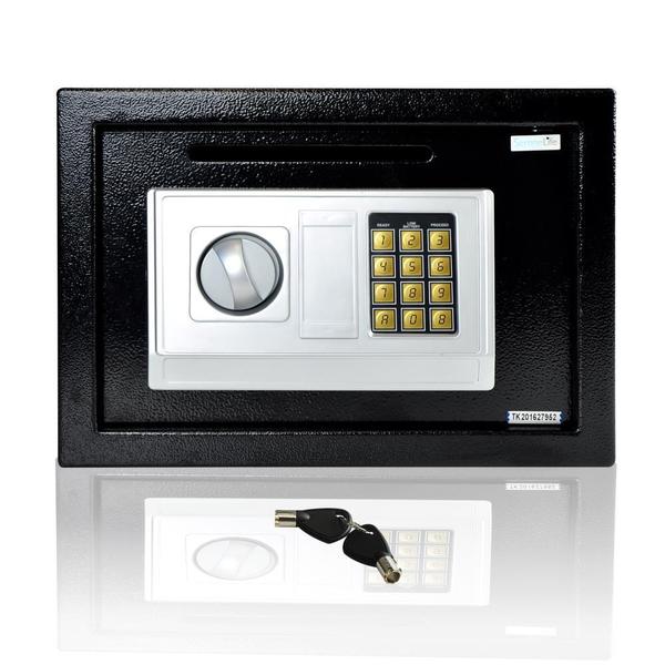 SereneLife Electronic Safe Box With Mechanical Key Override - Overstock