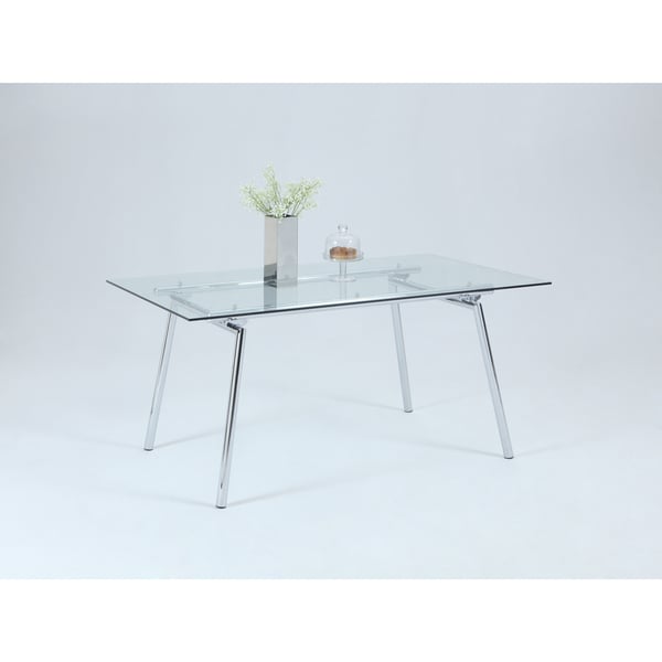 Somette Carla Metal and Glass Dining Table