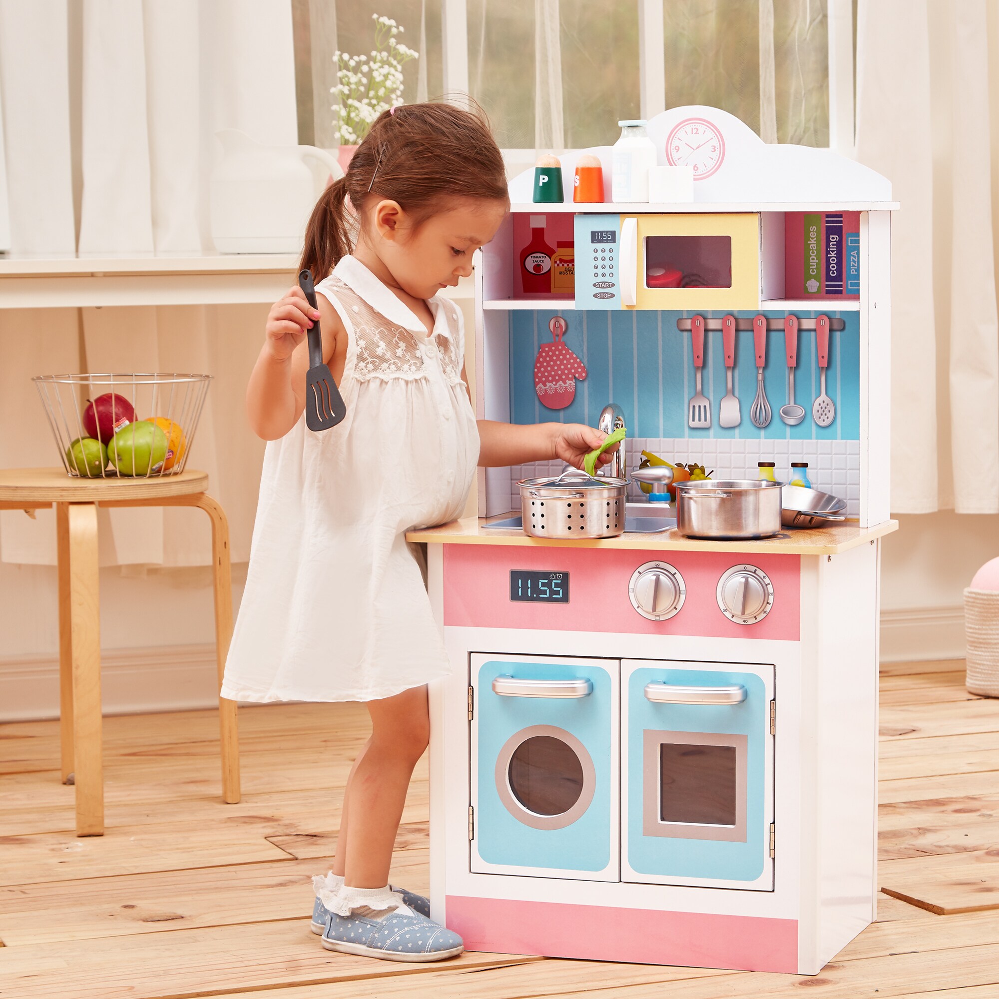 pastel play kitchen
