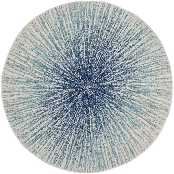 Safavieh Evoke Vintage Abstract Burst Royal Blue/ Ivory Distressed Rug - 6' 7 Round