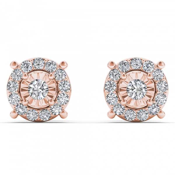 Shop De Couer 10k Rose Gold 1 4ct Tdw Diamond Stud Earrings Pink