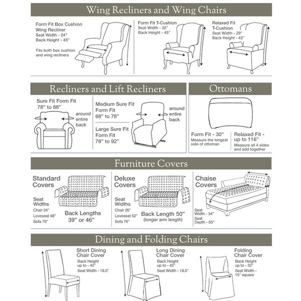 Sure Fit Lattice Dining Room Chair Slipcover with Ties TAN NEW 