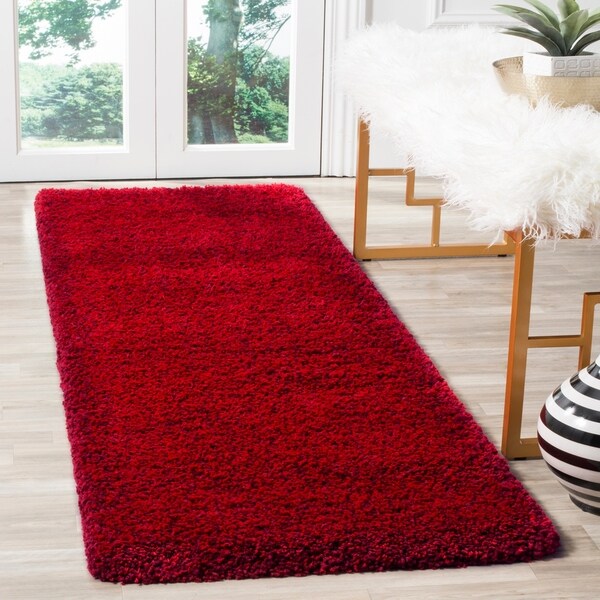Safavieh Santa Monica Shag Red Runner Rug - 2' x 11'