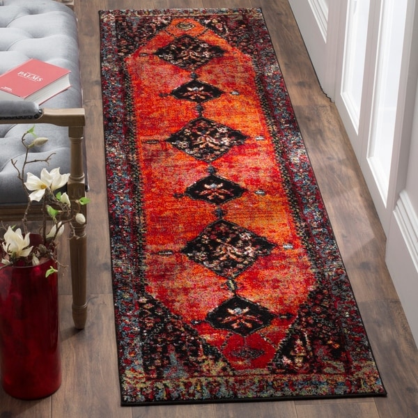 Safavieh Vintage Hamadan Orange/ Multicolored Distressed Runner Rug - 2' x 8'