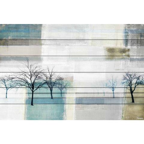 Handmade Parvez Taj - Indigo Vision Print on White Wood