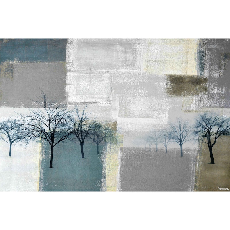 Parvez Taj - 'Blue Trees' Painting Print on Wrapped Canvas