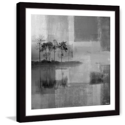 Handmade Parvez Taj - Gray Landscape Framed Print