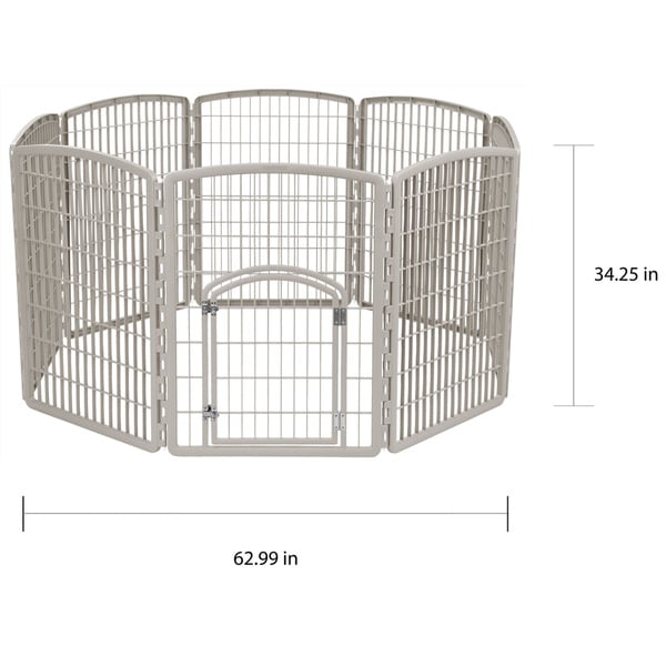 8 panel play yard with door