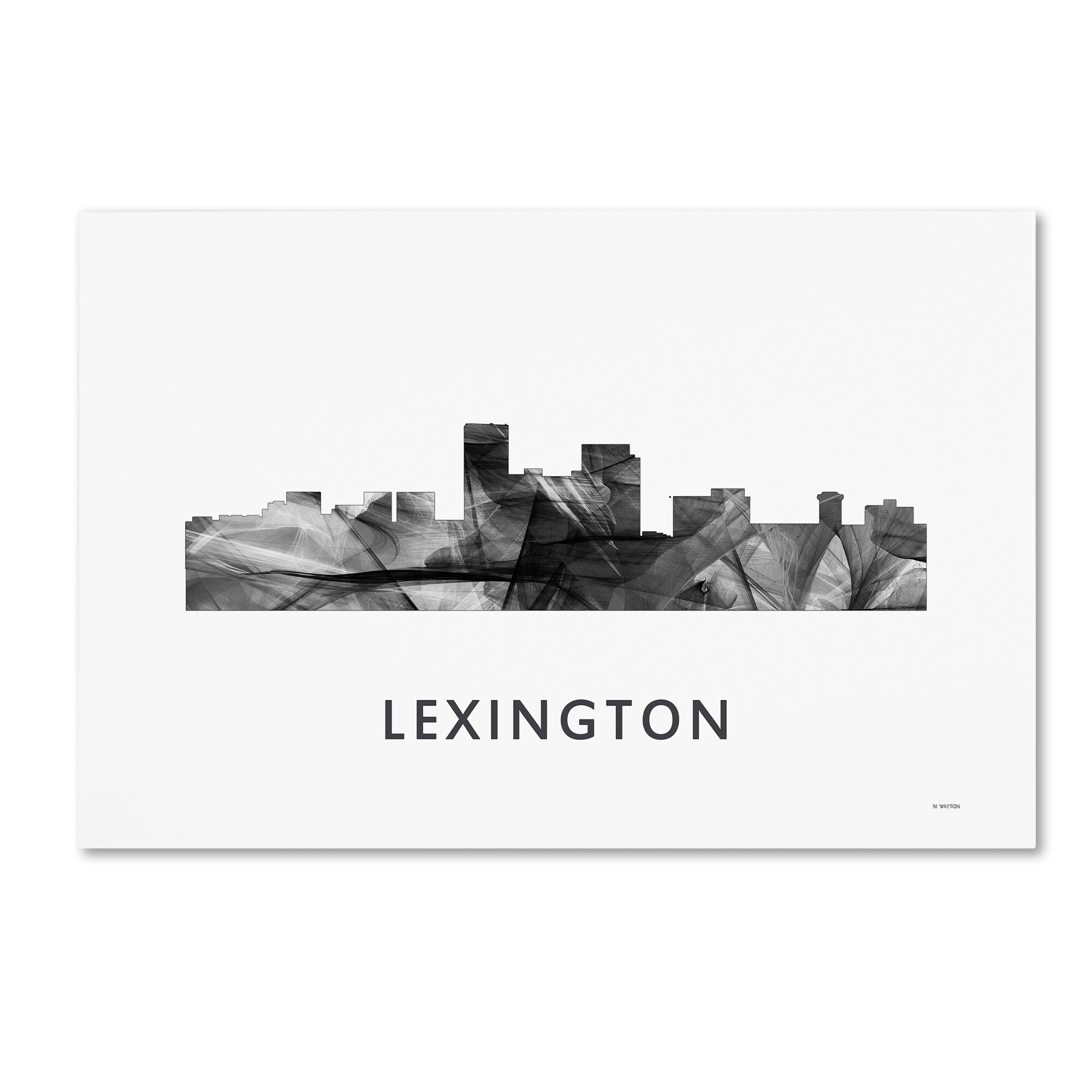 Shop Marlene Watson Lexington Kentucky Skyline Wb Bw Canvas Art Overstock