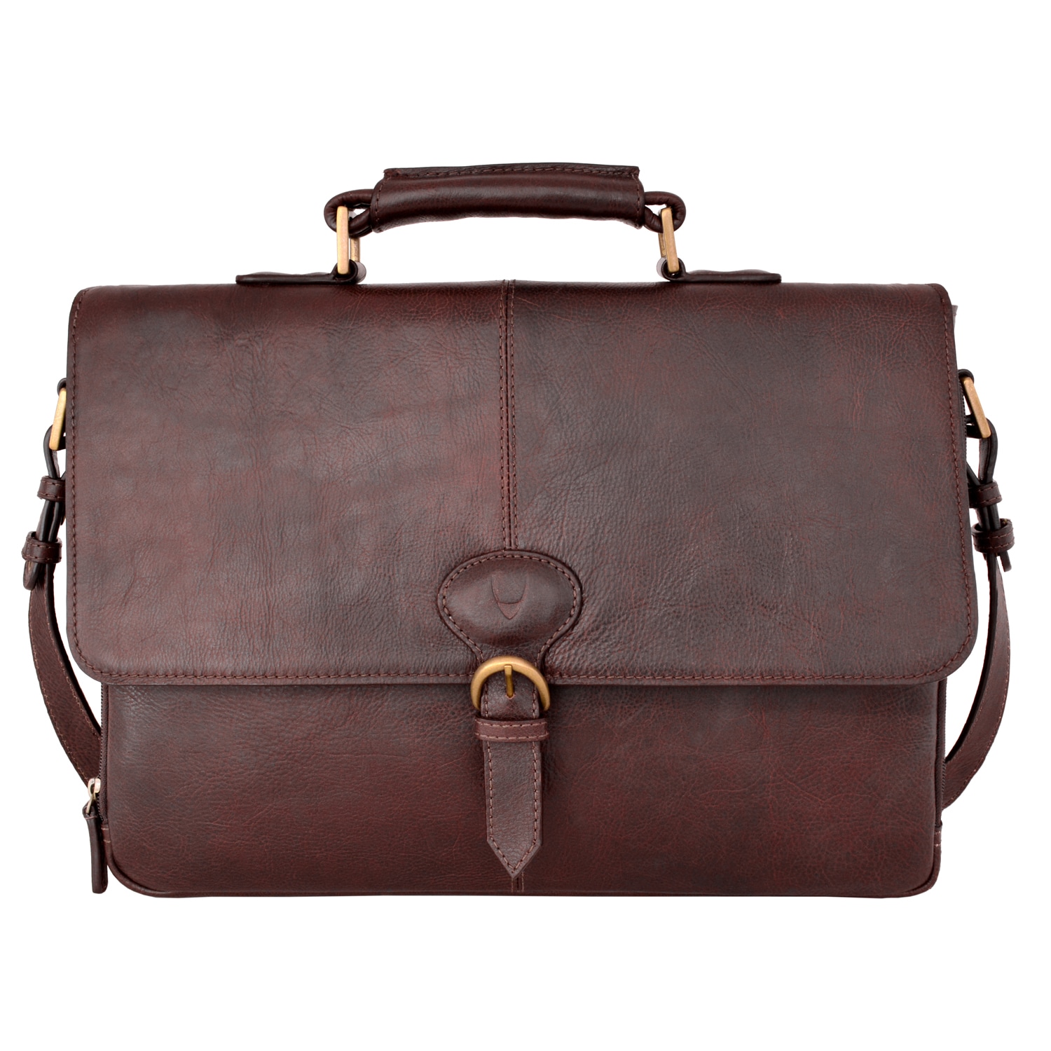 brown leather hard briefcase